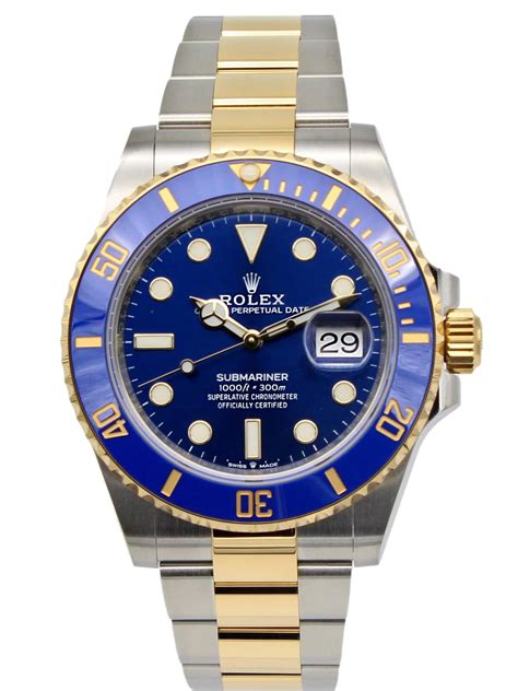 rolex submariner dos tonos|Rolex blue submariner.